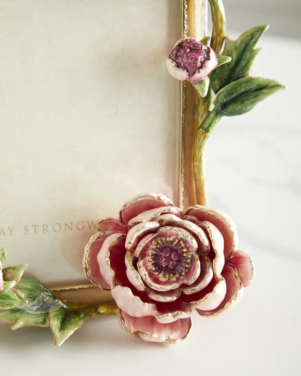 Jay Strongwater Peony Photo Frame, 5" x 7" | Thumbnail 2 Jay Strongwater Peony Photo Frame, 5" x 7" | Thumbnail 2