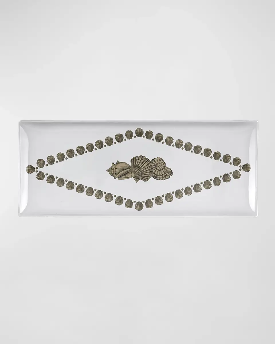 FORNASETTI Rectangular Tray - Giro Di Conchiglie Gold Black White | Thumbnail 3 FORNASETTI Rectangular Tray - Giro Di Conchiglie Gold Black White | Thumbnail 3