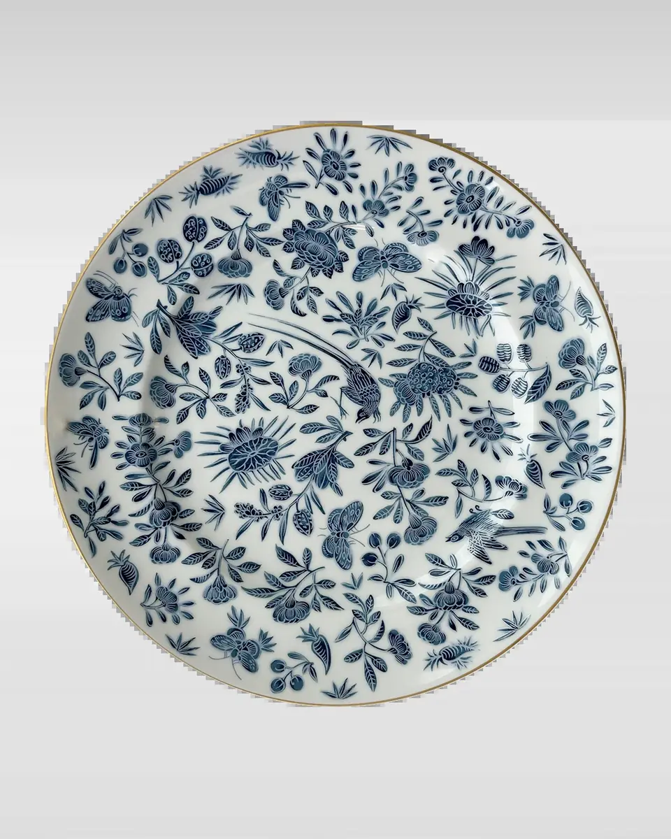 Mottahedeh Sacred Bird & Butterfly Blue Dinner Plate | Thumbnail 2 Mottahedeh Sacred Bird & Butterfly Blue Dinner Plate | Thumbnail 2