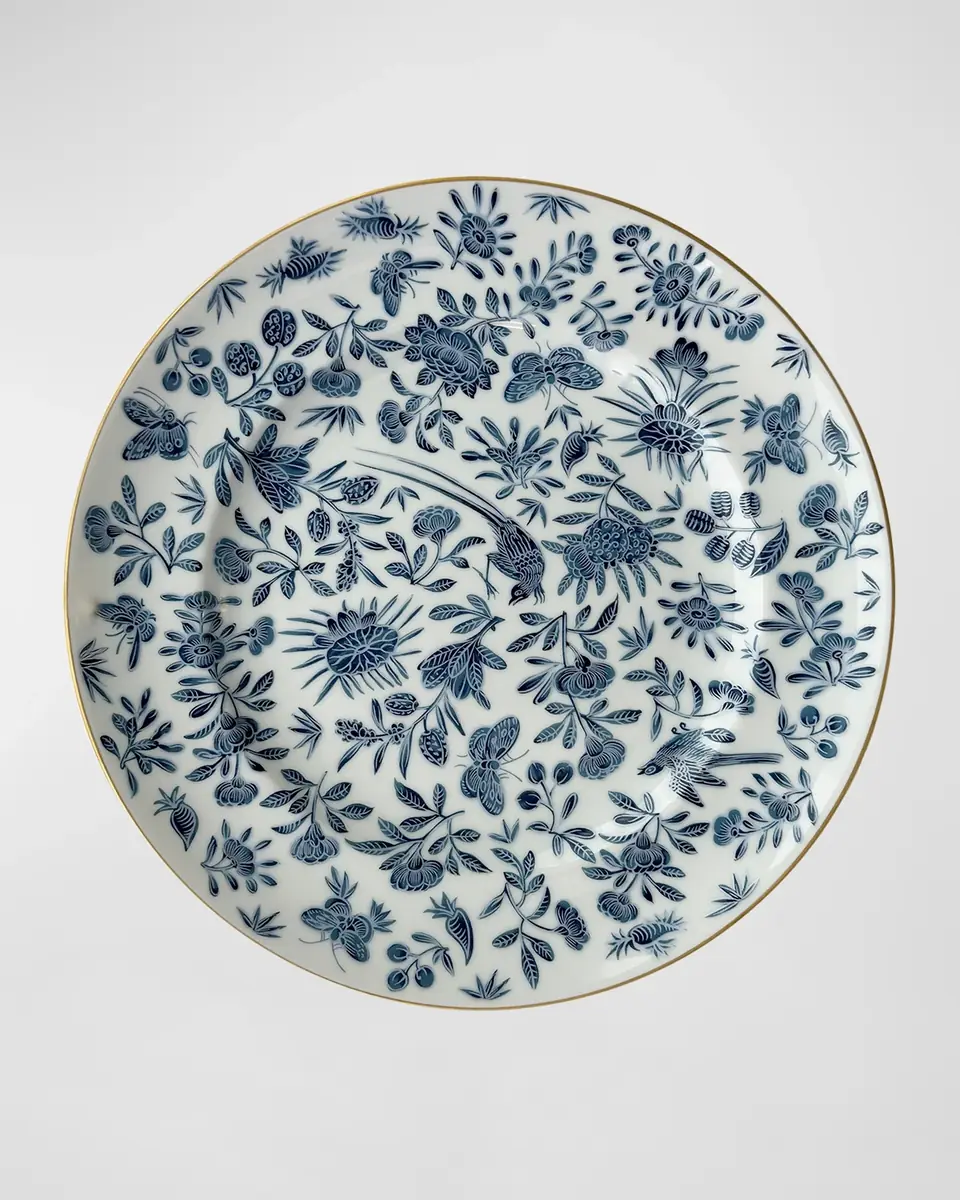 Mottahedeh Sacred Bird & Butterfly Blue Dinner Plate | Thumbnail 3 Mottahedeh Sacred Bird & Butterfly Blue Dinner Plate | Thumbnail 3