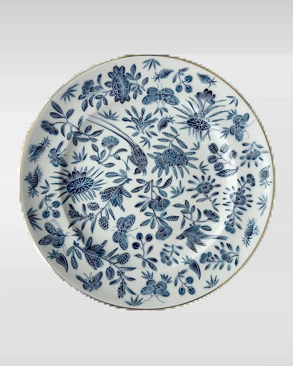 Mottahedeh Sacred Bird & Butterfly Blue Dessert Plate | Thumbnail 2