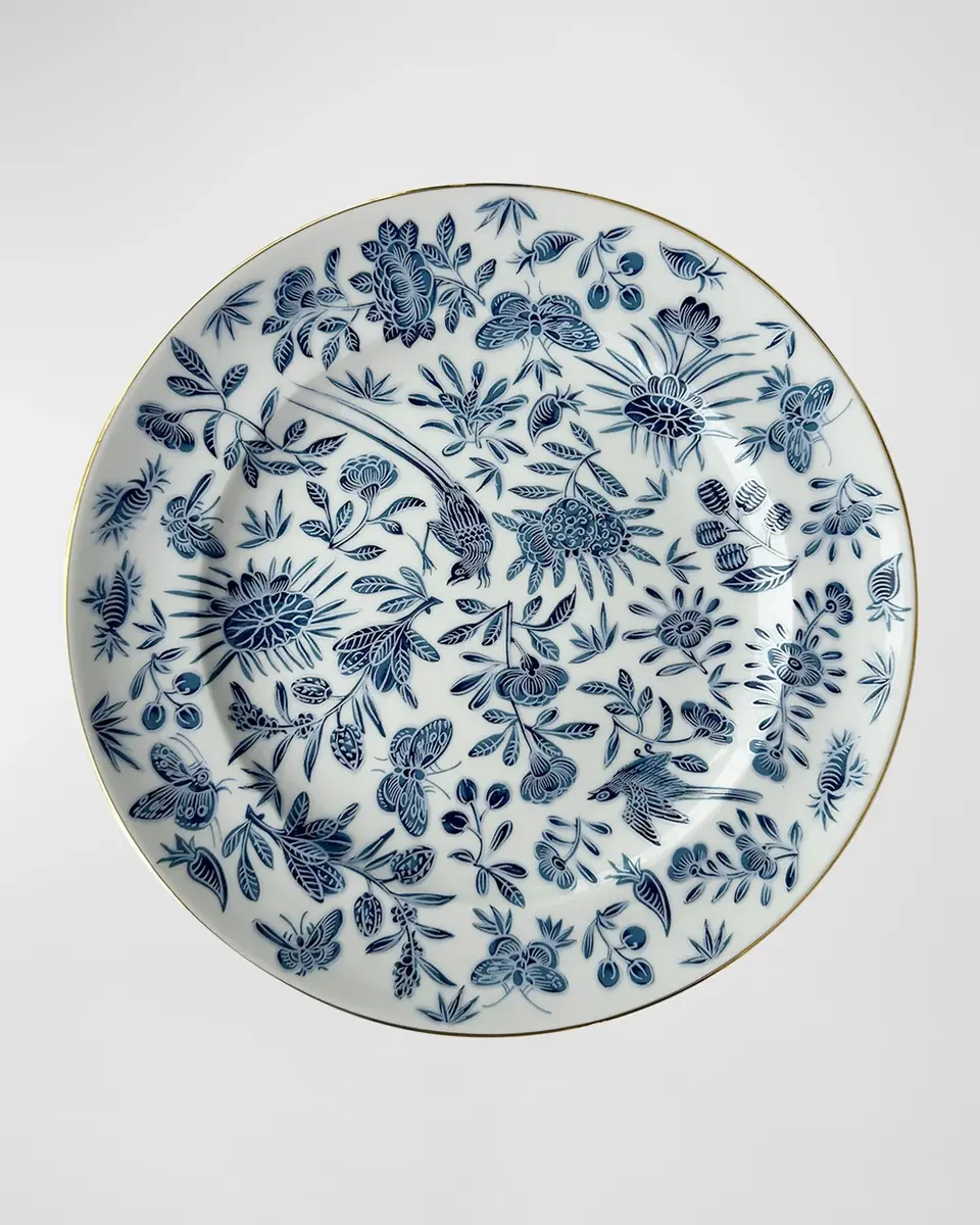 Mottahedeh Sacred Bird & Butterfly Blue Dessert Plate | Thumbnail 3