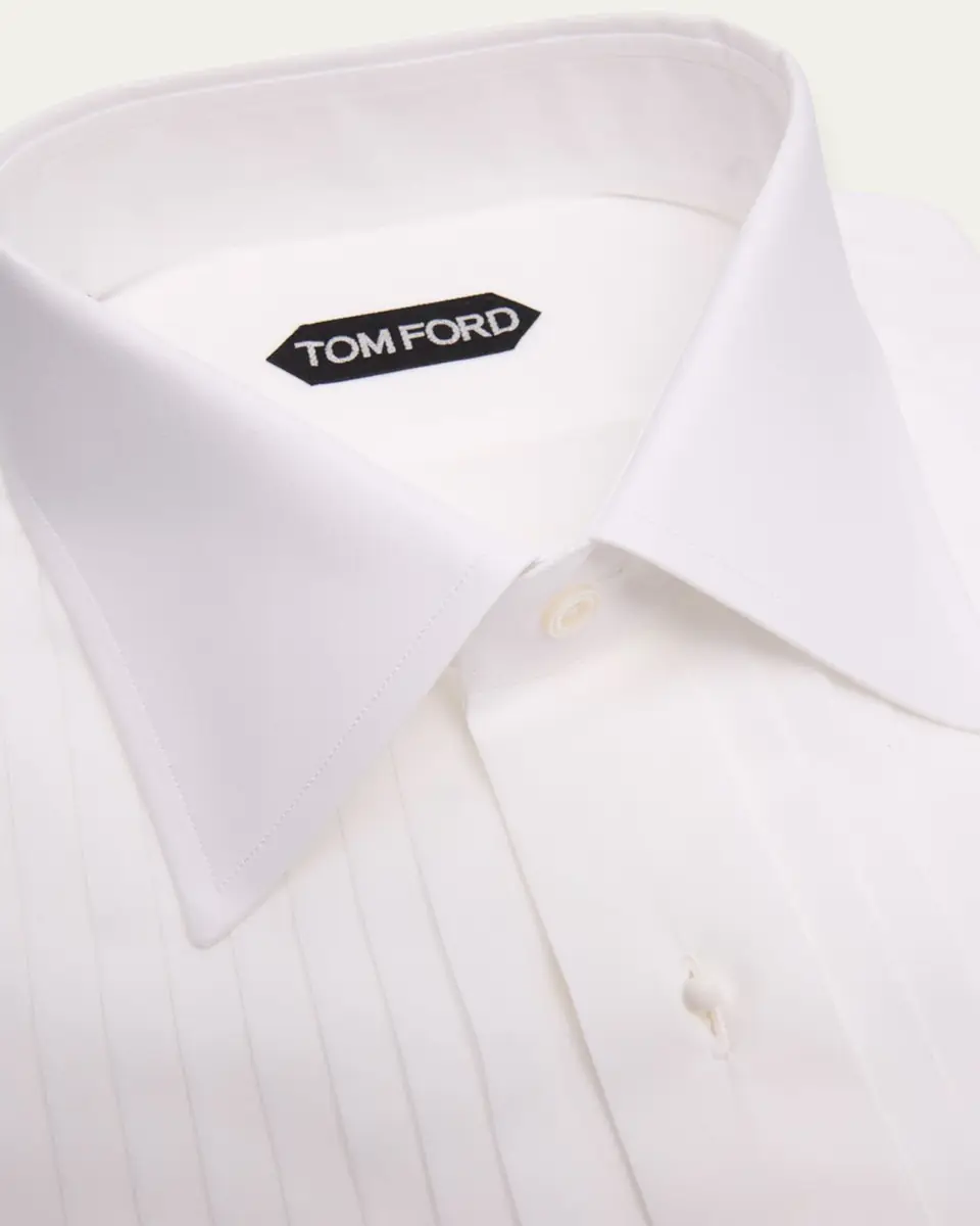 Tom Ford Men's French Cuff Pleated Dress Shirt | Thumbnail 2 Tom Ford Men's French Cuff Pleated Dress Shirt | Thumbnail 2