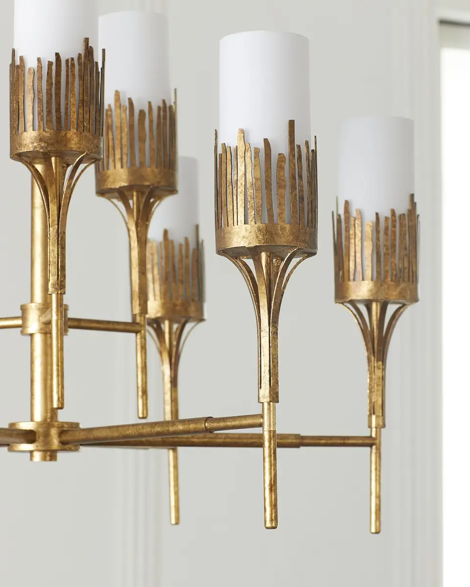 Lucas McKearn Sawgrass 9-Light Chandelier in Gold Leaf | Thumbnail 2 Lucas McKearn Sawgrass 9-Light Chandelier in Gold Leaf | Thumbnail 2
