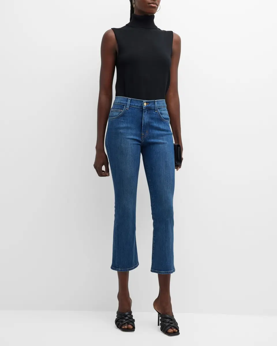St. John Cropped Stretch Denim Flare Jeans | Thumbnail 2 St. John Cropped Stretch Denim Flare Jeans | Thumbnail 2