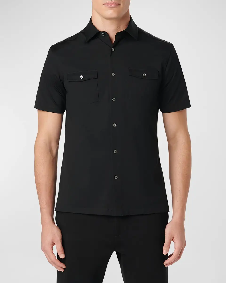 Bugatchi Men's OoohCotton Short-Sleeve Shirt with Chest Pockets | Thumbnail 5 Bugatchi Men's OoohCotton Short-Sleeve Shirt with Chest Pockets | Thumbnail 5