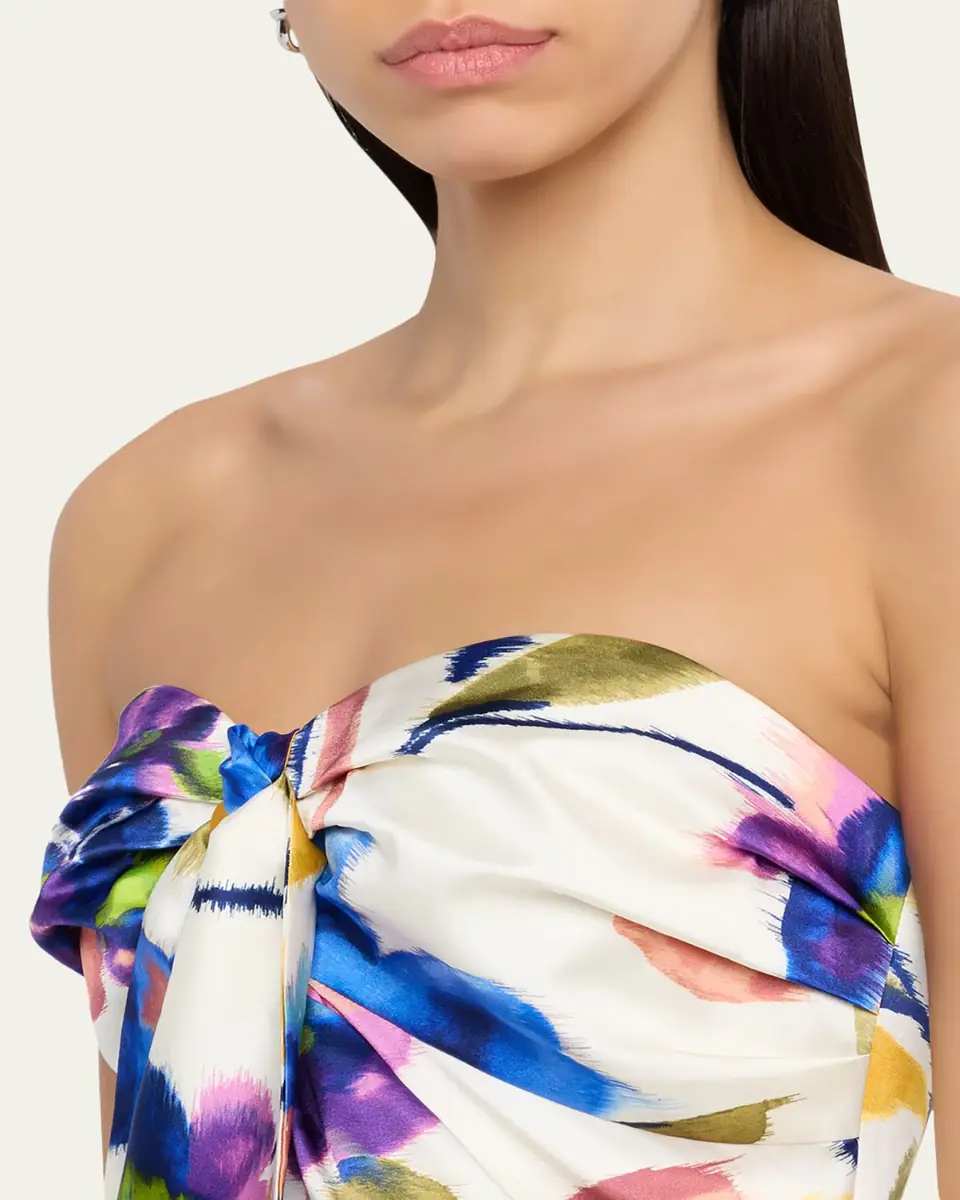 Ramy Brook Orion Strapless Tie-Front Satin Mini Dress | Thumbnail 2 Ramy Brook Orion Strapless Tie-Front Satin Mini Dress | Thumbnail 2