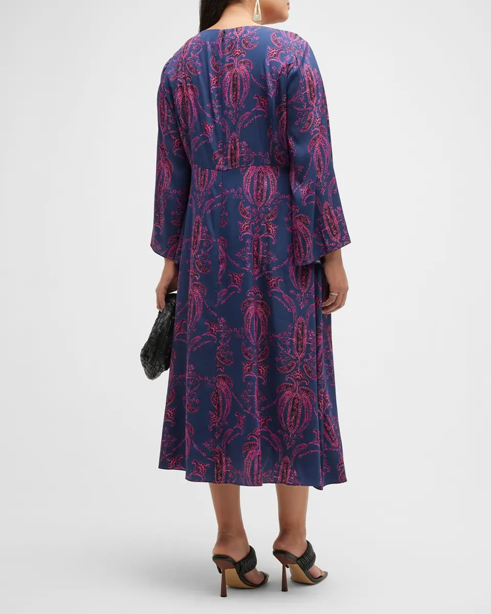 Gabriella Rossetti Lucrezia Printed Bell-Sleeve Midi Dress | Thumbnail 4 Gabriella Rossetti Lucrezia Printed Bell-Sleeve Midi Dress | Thumbnail 4