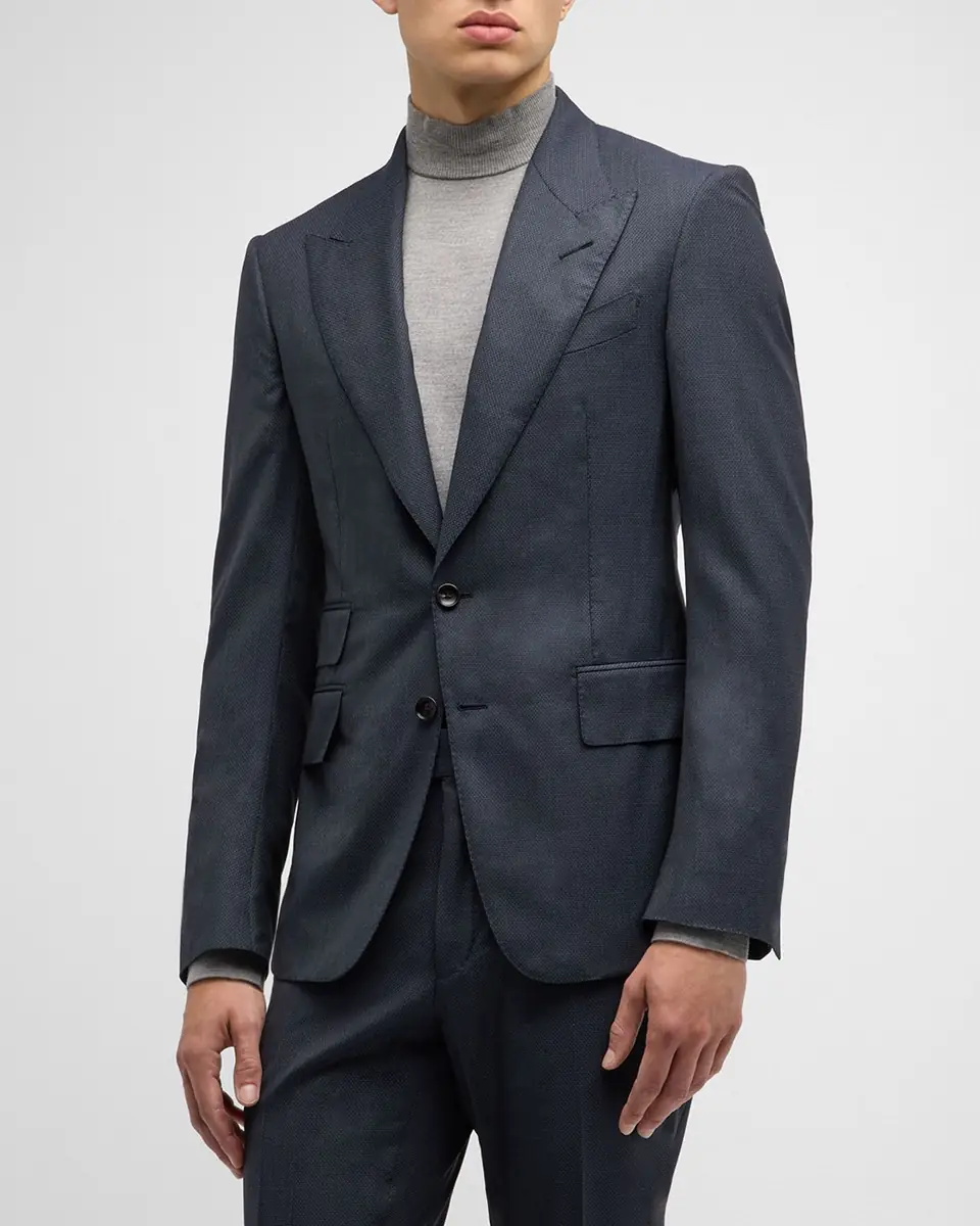 Tom Ford Men's Shelton Micro-Hopsack Suit | Thumbnail 4 Tom Ford Men's Shelton Micro-Hopsack Suit | Thumbnail 4