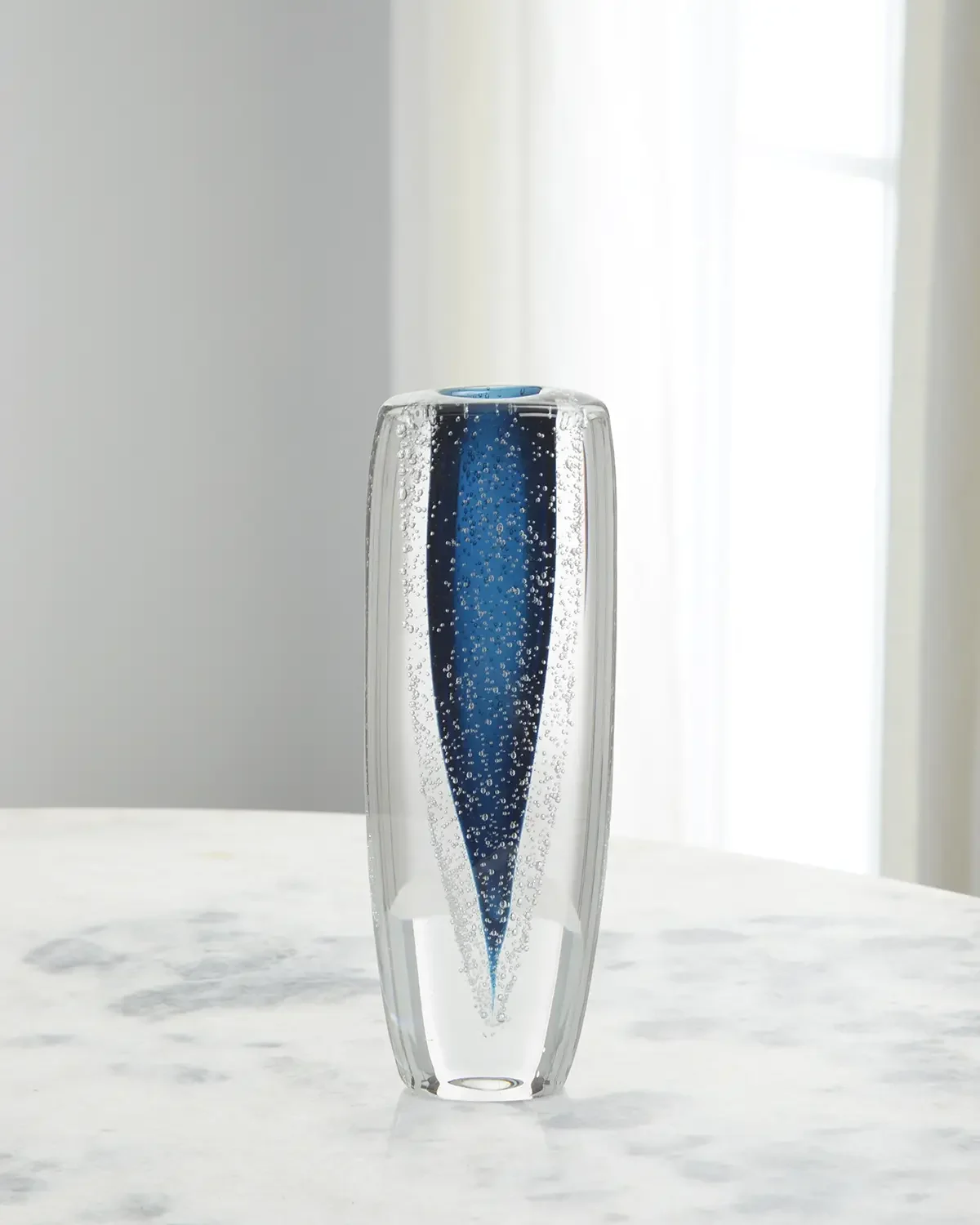 John-Richard Collection Sapphire Blue Handblown Glass Vase II