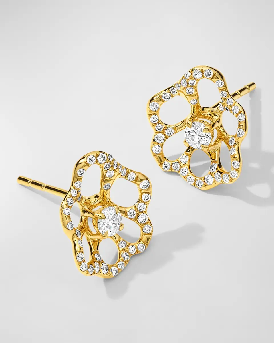 Ippolita 18K Stardust Drizzle Mini Flower Stud Earrings with Round Brilliant-Cut Diamonds | Thumbnail 2 Ippolita 18K Stardust Drizzle Mini Flower Stud Earrings with Round Brilliant-Cut Diamonds | Thumbnail 2