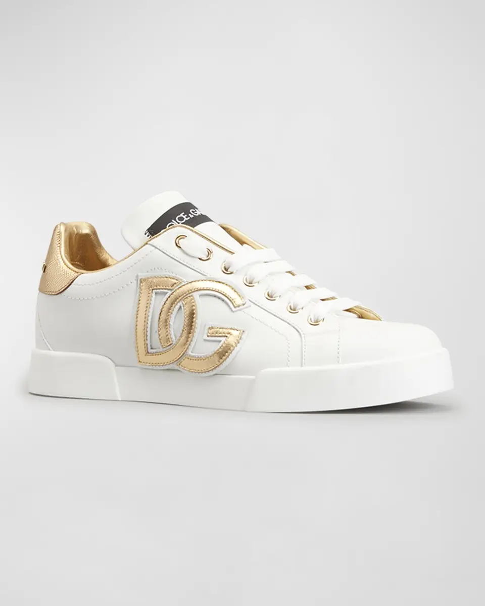 Dolce & Gabbana Bicolor Low-Top Leather Sneakers | Thumbnail 3 Dolce & Gabbana Bicolor Low-Top Leather Sneakers | Thumbnail 3
