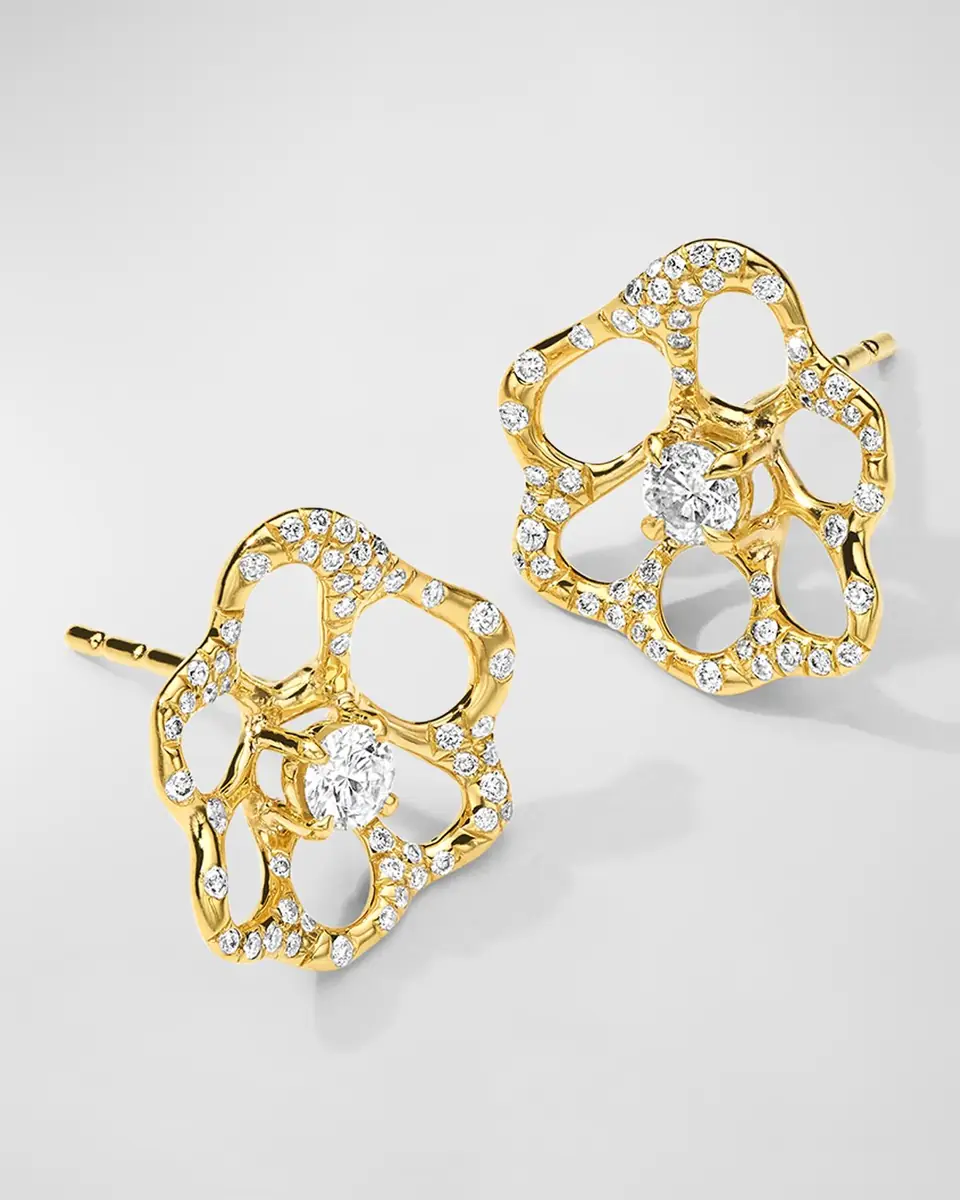 Ippolita 18K Stardust Drizzle Small Flower Stud Earrings with Round Brilliant-Cut Diamonds | Thumbnail 2 Ippolita 18K Stardust Drizzle Small Flower Stud Earrings with Round Brilliant-Cut Diamonds | Thumbnail 2