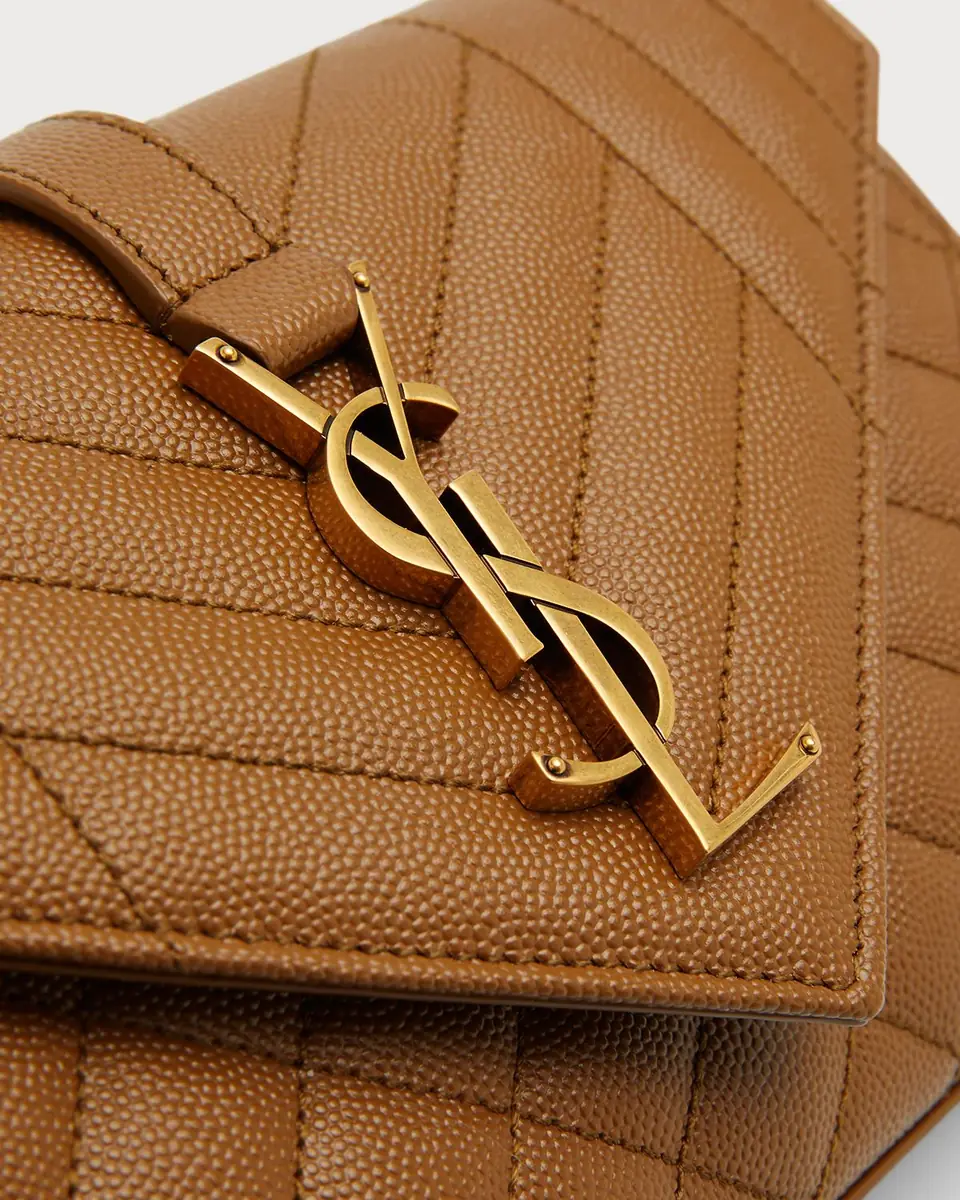 Saint Laurent Envelope Triquilt Small YSL Crossbody Bag in Grained Leather | Thumbnail 4 Saint Laurent Envelope Triquilt Small YSL Crossbody Bag in Grained Leather | Thumbnail 4