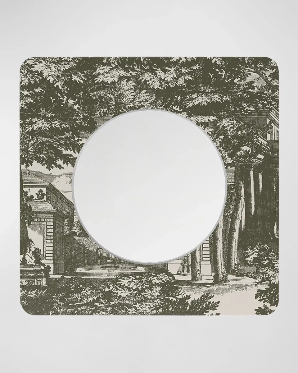 FORNASETTI Square Frame With Flat Mirror - Giardino Settecentesco Green Ivory | Thumbnail 3 FORNASETTI Square Frame With Flat Mirror - Giardino Settecentesco Green Ivory | Thumbnail 3