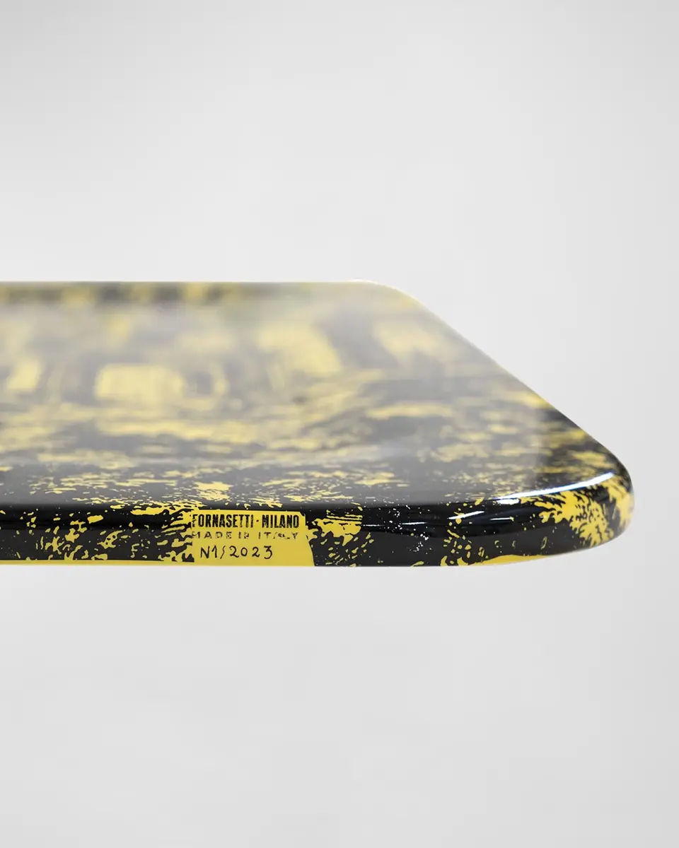FORNASETTI Tray 48X60cm - Giardino Settecentesco Black Yellow | Thumbnail 2 FORNASETTI Tray 48X60cm - Giardino Settecentesco Black Yellow | Thumbnail 2