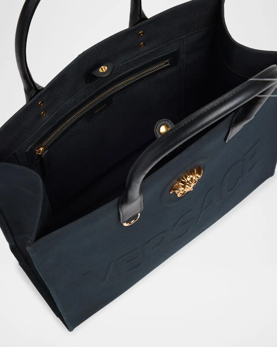 Versace La Medusa Logo Canvas Tote Bag | Thumbnail 3 Versace La Medusa Logo Canvas Tote Bag | Thumbnail 3