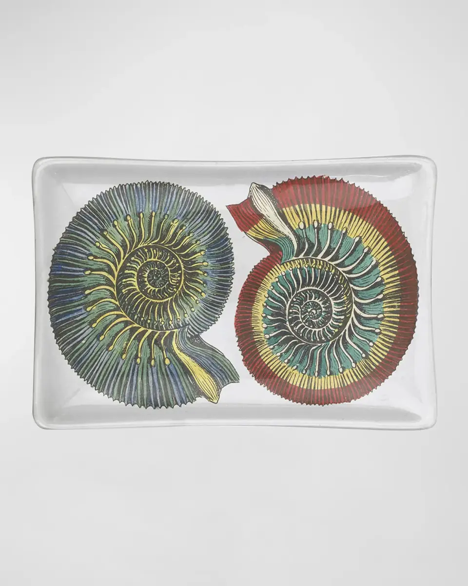 FORNASETTI Rectangular Ashtray - Conchiglie Black Color White | Thumbnail 3 FORNASETTI Rectangular Ashtray - Conchiglie Black Color White | Thumbnail 3