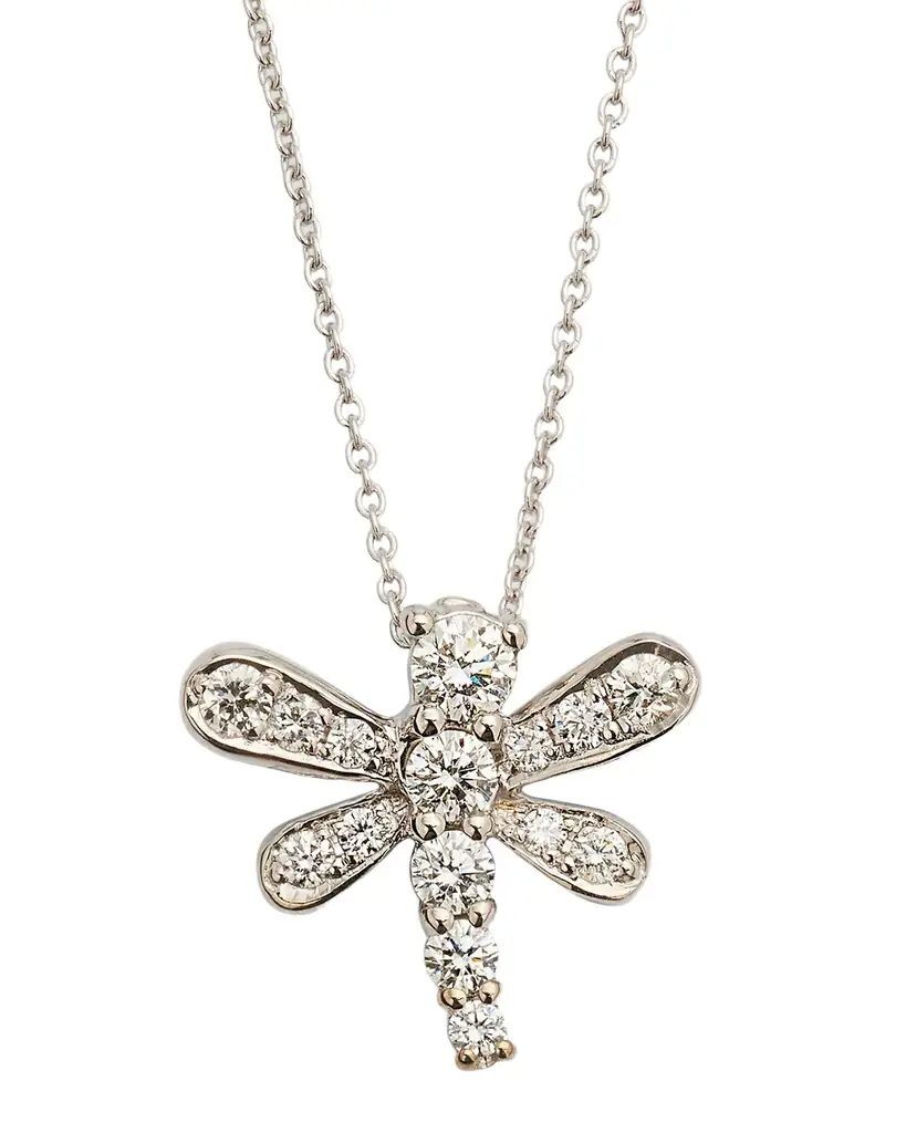 Roberto Coin 18K White Gold Diamond Dragonfly Necklace | Image 1 Roberto Coin 18K White Gold Diamond Dragonfly Necklace | Image 1