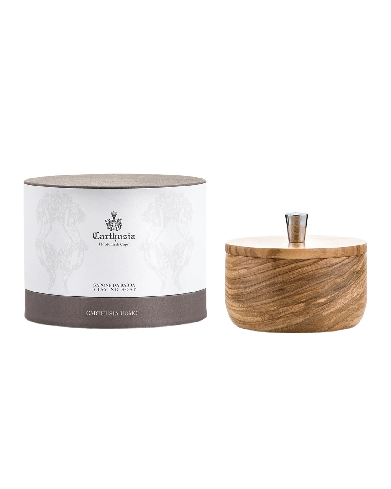 Carthusia Men's Salone da Barba Shaving Soap with Olive Bowl, 5.2 oz.
