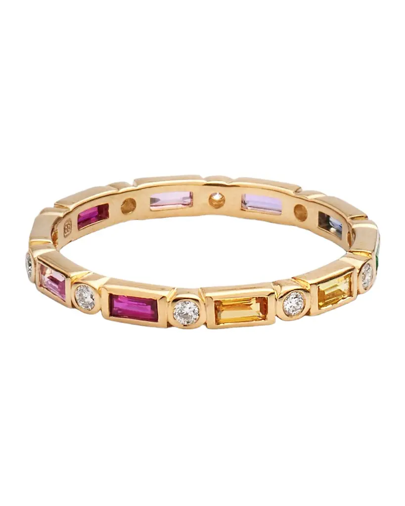 14k Gold Multi-Stone Eternity Ring