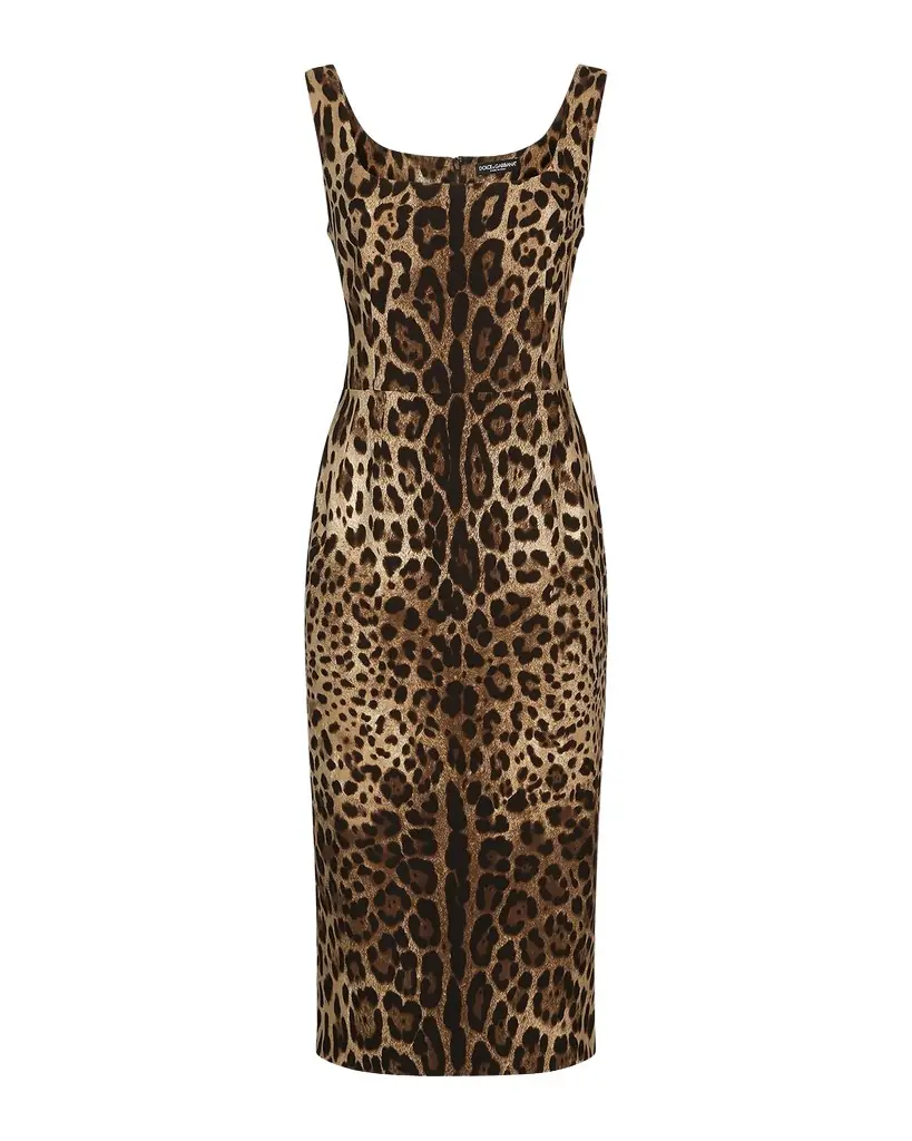 Dolce & Gabbana Leopard-Print Charmeuse Sheath Dress | Image 1 Dolce & Gabbana Leopard-Print Charmeuse Sheath Dress | Image 1