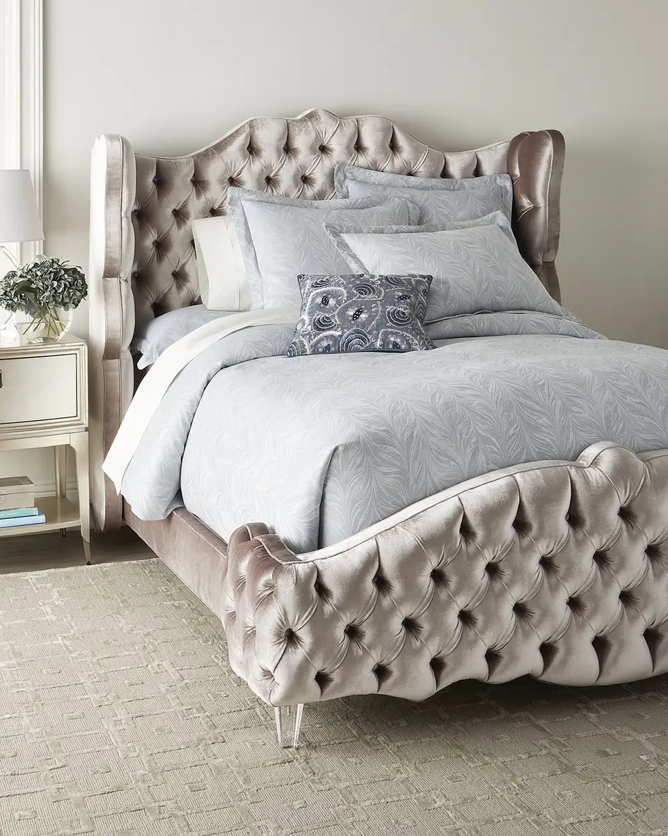 Haute House Tamara King Tufted Wingback Bed | Thumbnail 2