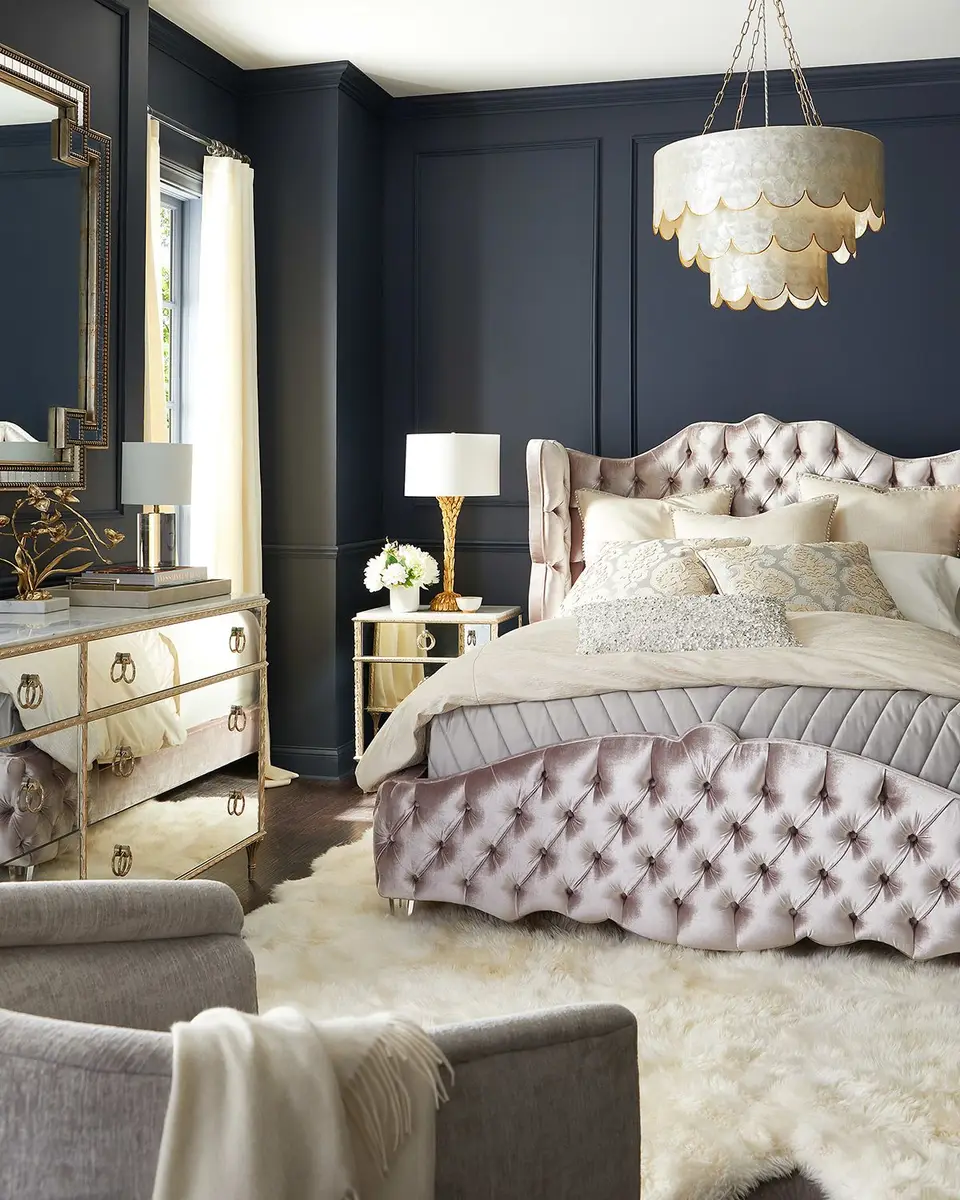 Haute House Tamara King Tufted Wingback Bed | Thumbnail 3