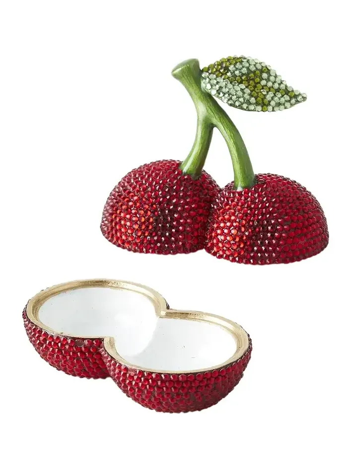 Jay Strongwater Cherry Crystal Box Accent