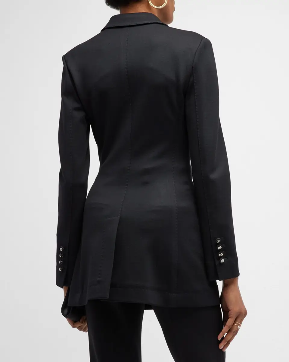 Dolce & Gabbana Long Tailored Blazer Jacket with Button Detail | Thumbnail 3