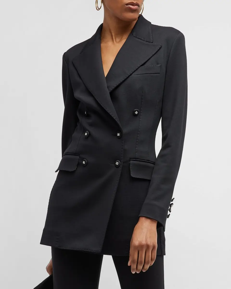 Dolce & Gabbana Long Tailored Blazer Jacket with Button Detail | Thumbnail 4