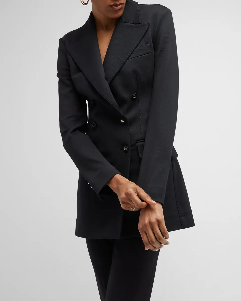 Dolce & Gabbana Long Tailored Blazer Jacket with Button Detail | Thumbnail 7