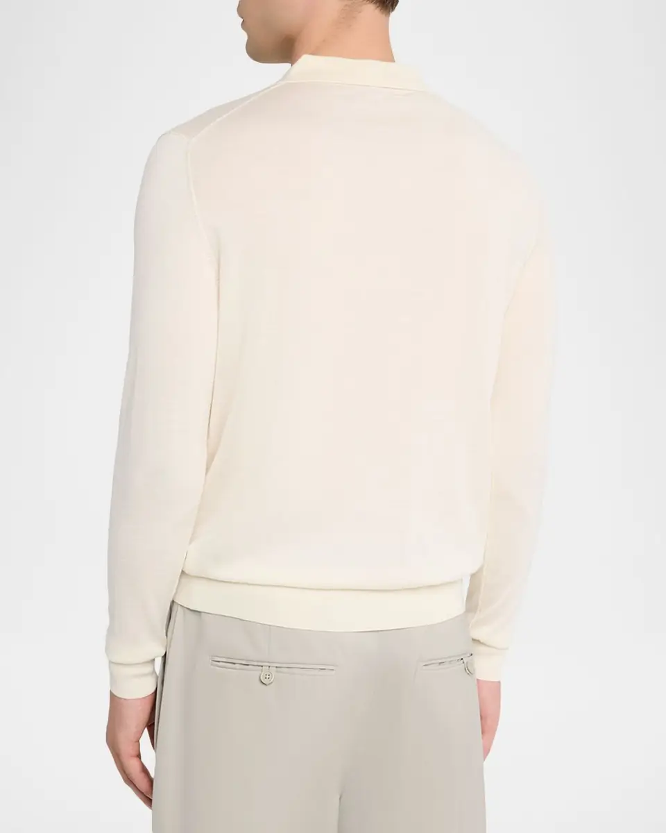 Isaia Men's Wool-Silk Blend Polo Sweater | Thumbnail 2 Isaia Men's Wool-Silk Blend Polo Sweater | Thumbnail 2
