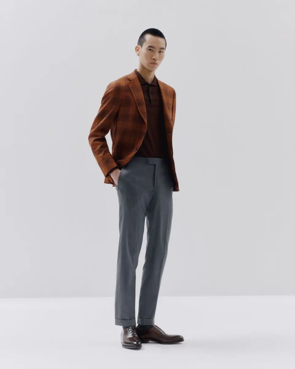Isaia Men's Wool-Silk Blend Polo Sweater | Thumbnail 4 Isaia Men's Wool-Silk Blend Polo Sweater | Thumbnail 4
