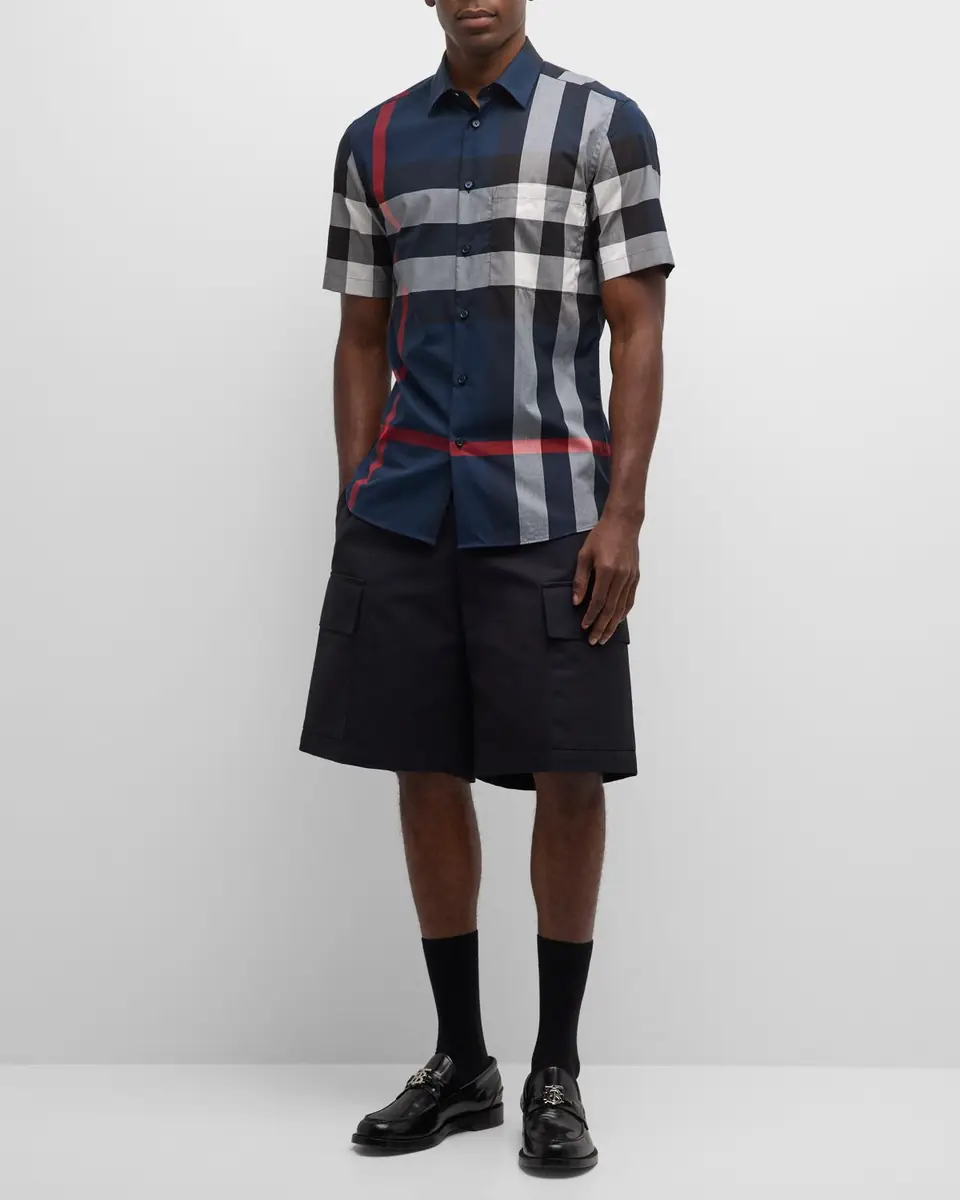 Burberry Men's Summerton Check Button-Down Shirt | Thumbnail 2
