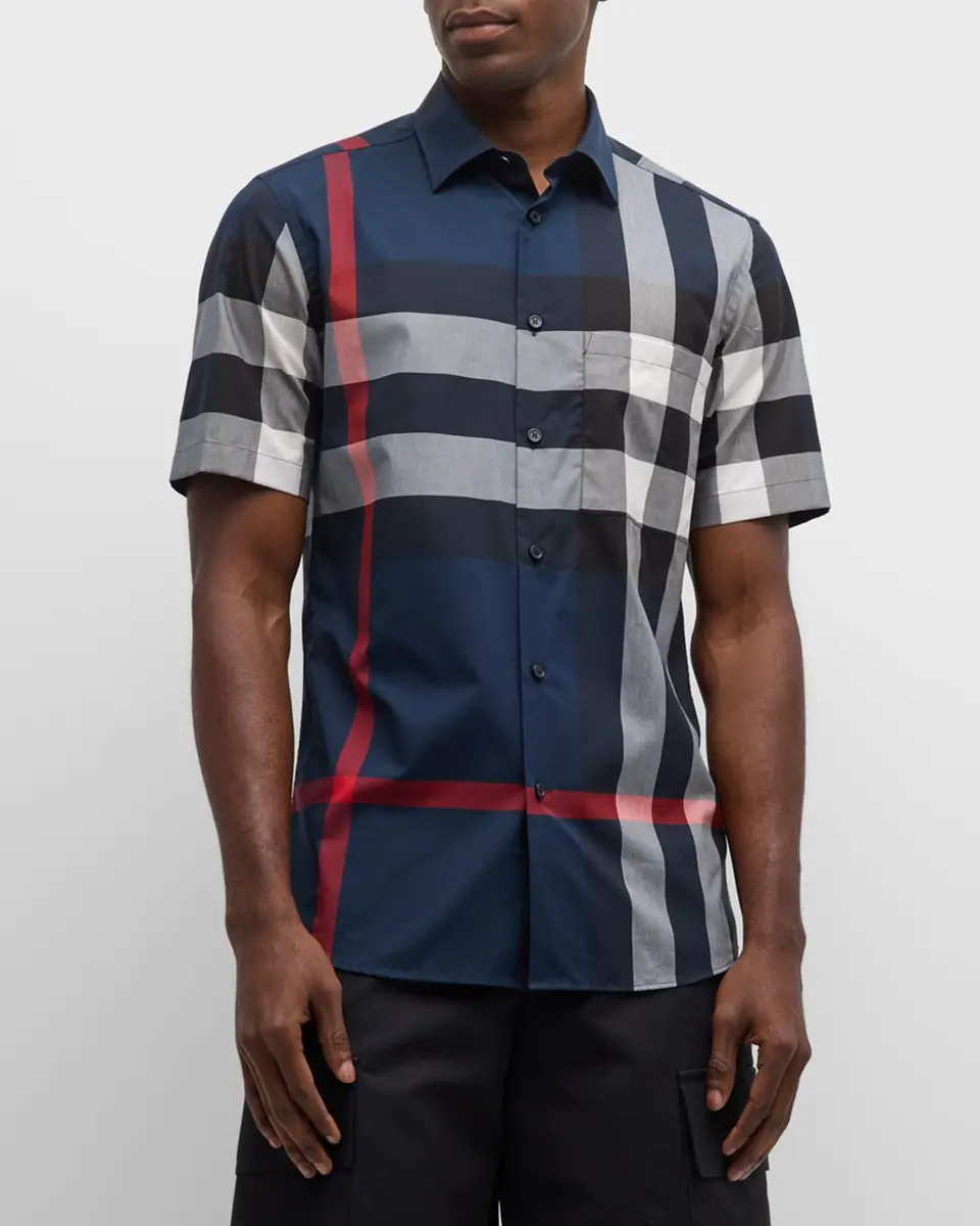 Burberry Men's Summerton Check Button-Down Shirt | Thumbnail 4