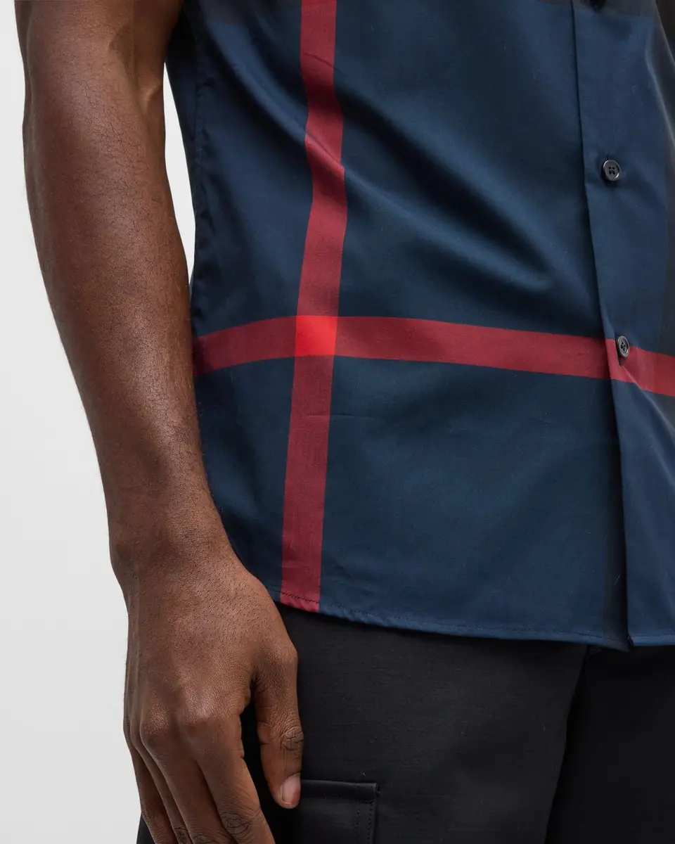 Burberry Men's Summerton Check Button-Down Shirt | Thumbnail 5