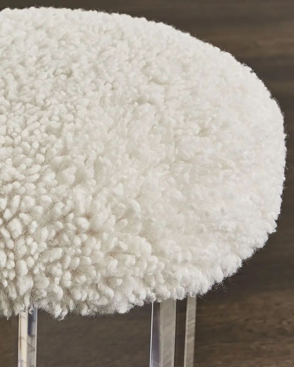 Interlude Home Jules Sherpa Stool | Thumbnail 2 Interlude Home Jules Sherpa Stool | Thumbnail 2