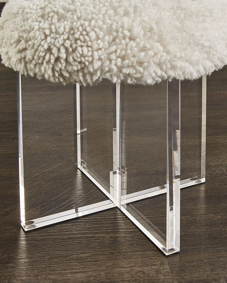 Interlude Home Jules Sherpa Stool | Thumbnail 3 Interlude Home Jules Sherpa Stool | Thumbnail 3