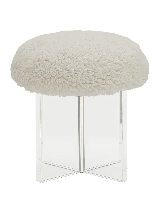 Interlude Home Jules Sherpa Stool