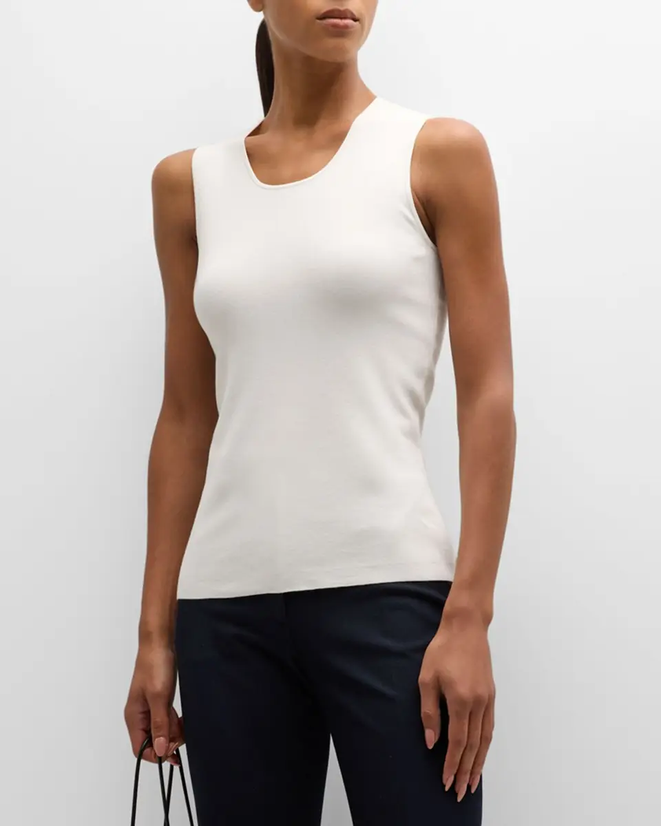 Joseph Scoop-Neck Stretch Silk Tank | Thumbnail 3
