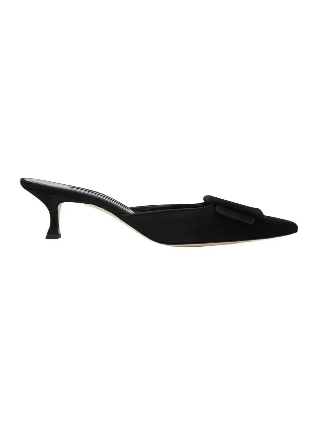 Maysale Suede Buckle Mules