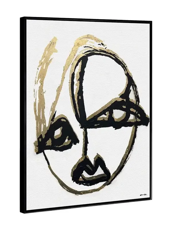The Oliver Gal Artist Co. 'Minimalist Portrait Abstract ' Hand-Embellished Giclee