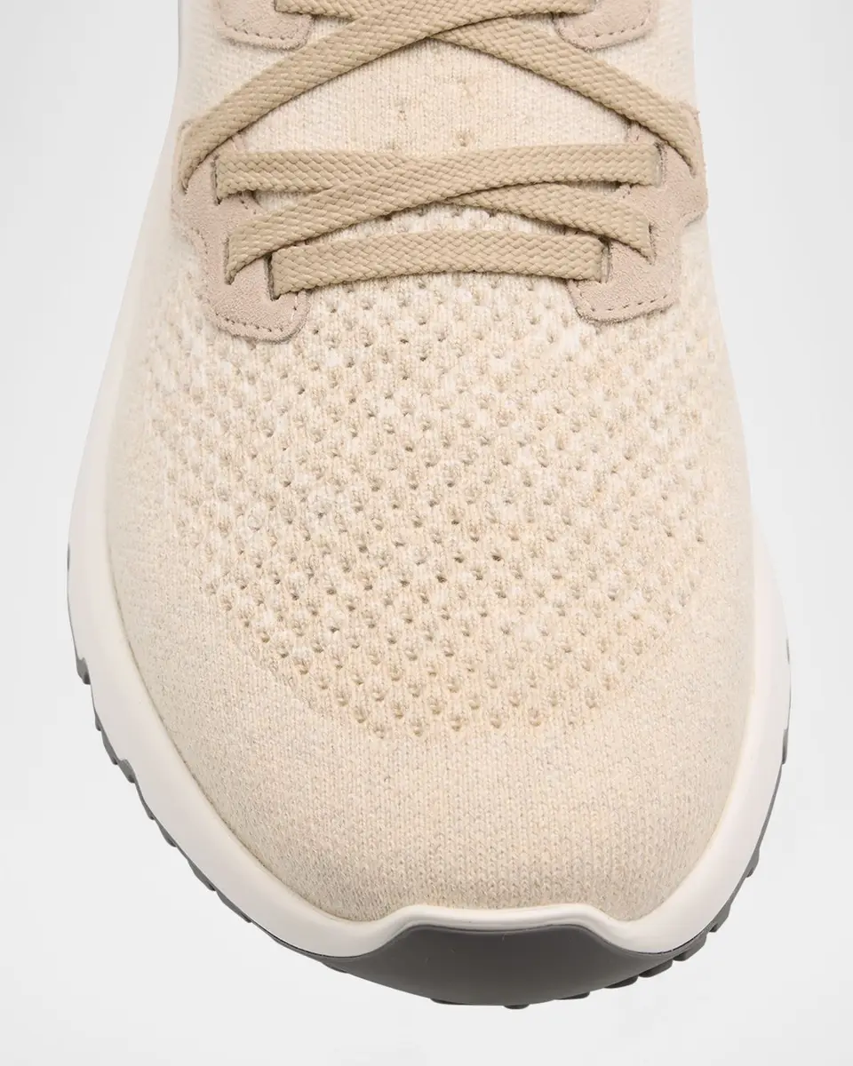 Brunello Cucinelli Men's Melange Knit Runner Sneakers | Thumbnail 11 Brunello Cucinelli Men's Melange Knit Runner Sneakers | Thumbnail 11