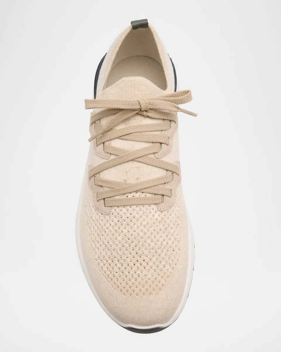 Brunello Cucinelli Men's Melange Knit Runner Sneakers | Thumbnail 10 Brunello Cucinelli Men's Melange Knit Runner Sneakers | Thumbnail 10