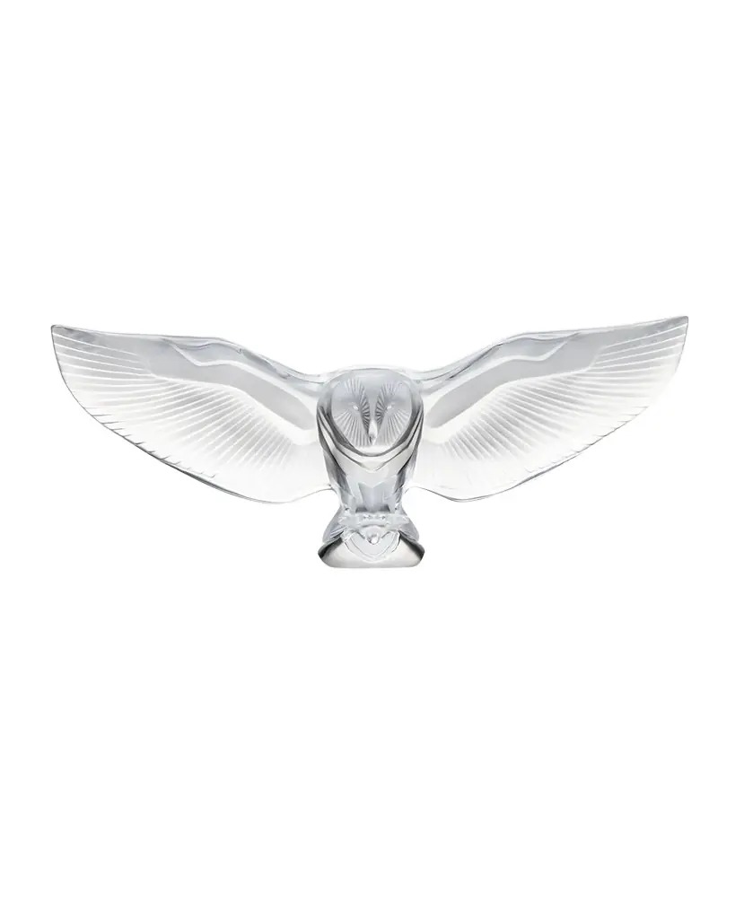 Lalique Barn Owl Sculpture, Clear
