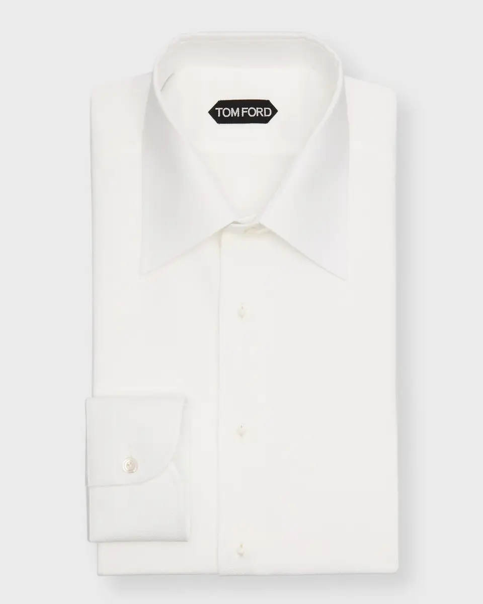 Tom Ford Men's Cocktail Voile Slim-Fit Cotton Dress Shirt | Thumbnail 4