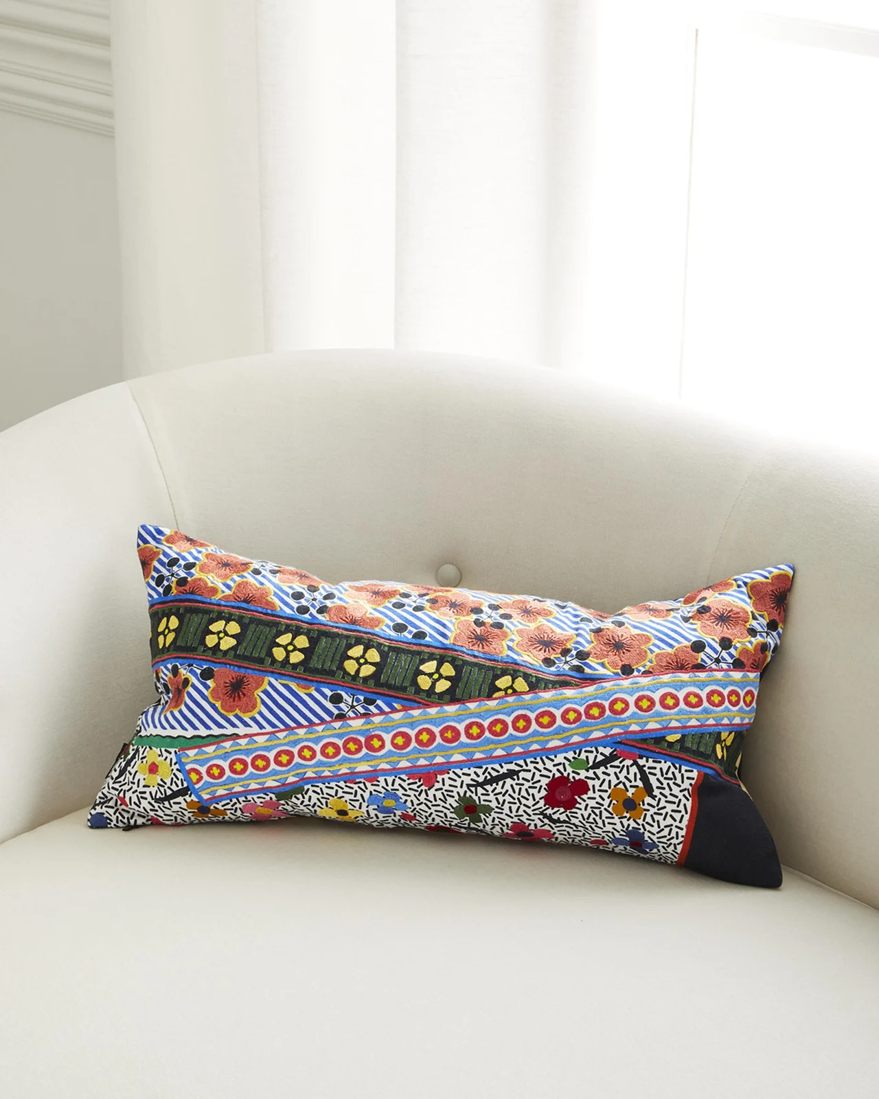 Christian Lacroix Reine Darles Lumbar Cushion, 24" x 12"