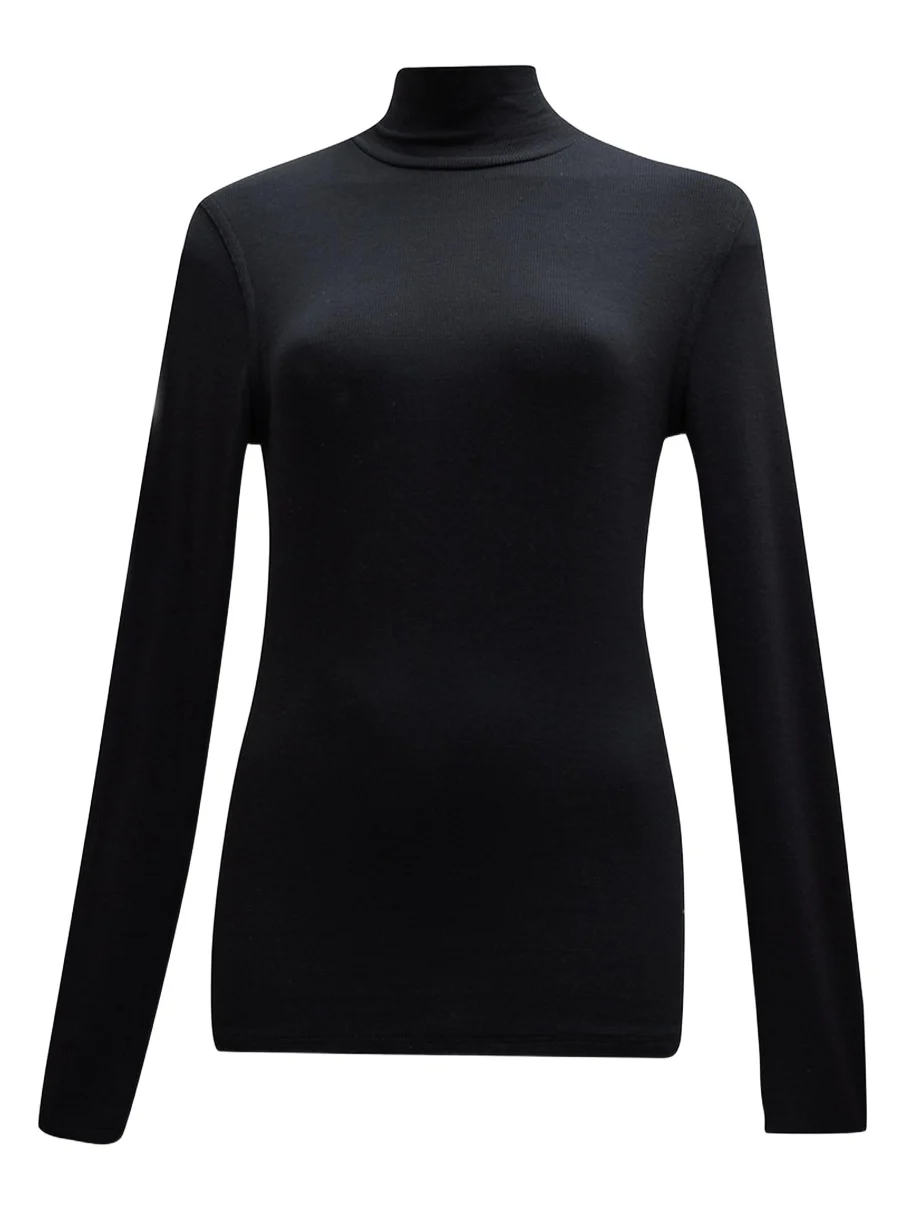 Frame Ribbed Turtleneck Top