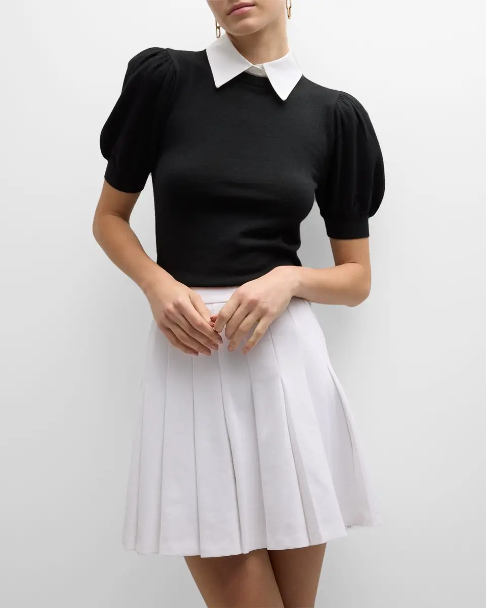 Alice + Olivia Chase Puff-Sleeve Sweater With Detachable Collar | Thumbnail 7 Alice + Olivia Chase Puff-Sleeve Sweater With Detachable Collar | Thumbnail 7